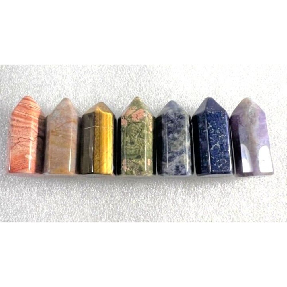 Mini Genuine Gemstone Chakra Point Set - 7 Total